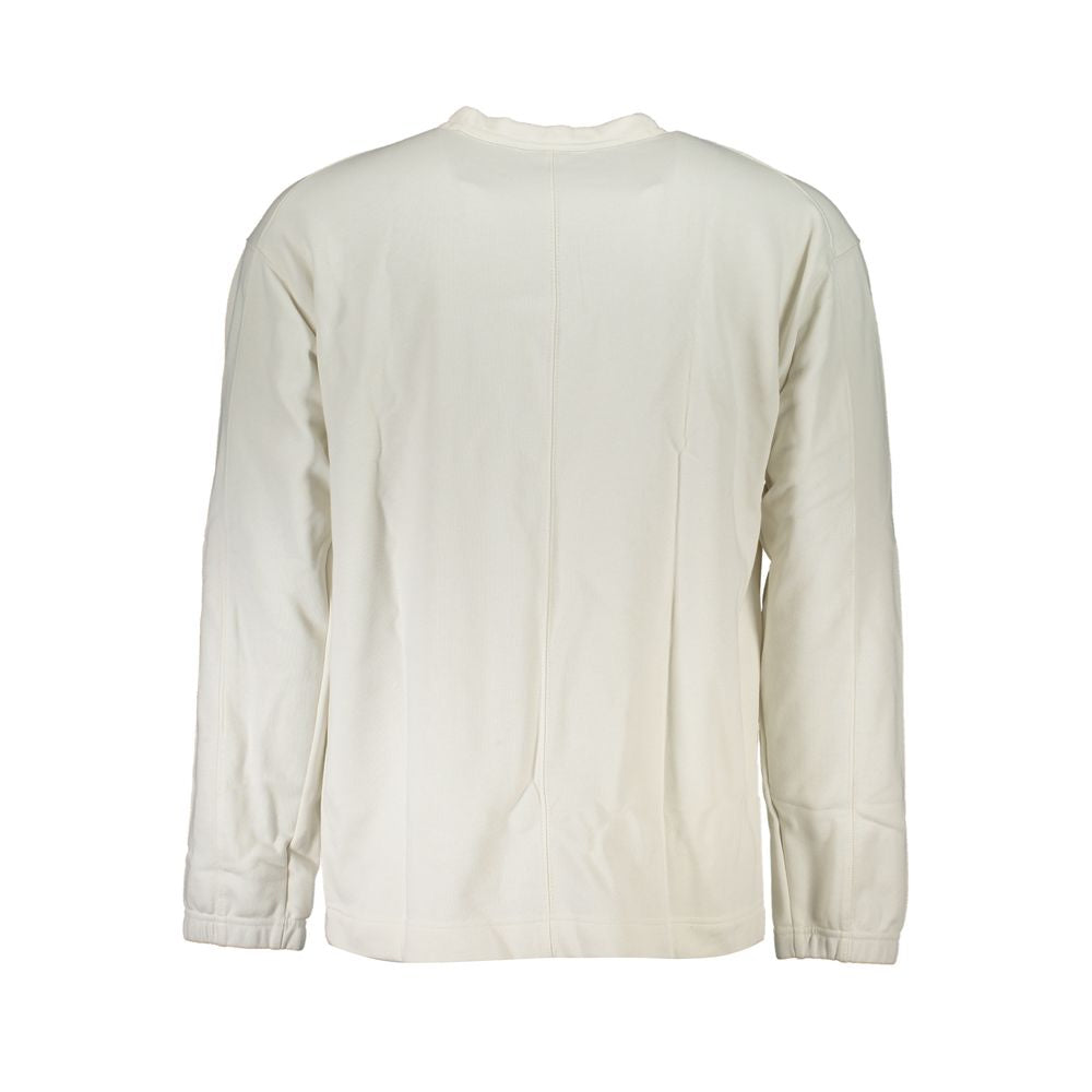 Elegante jersey de cuello redondo con logotipo cepillado