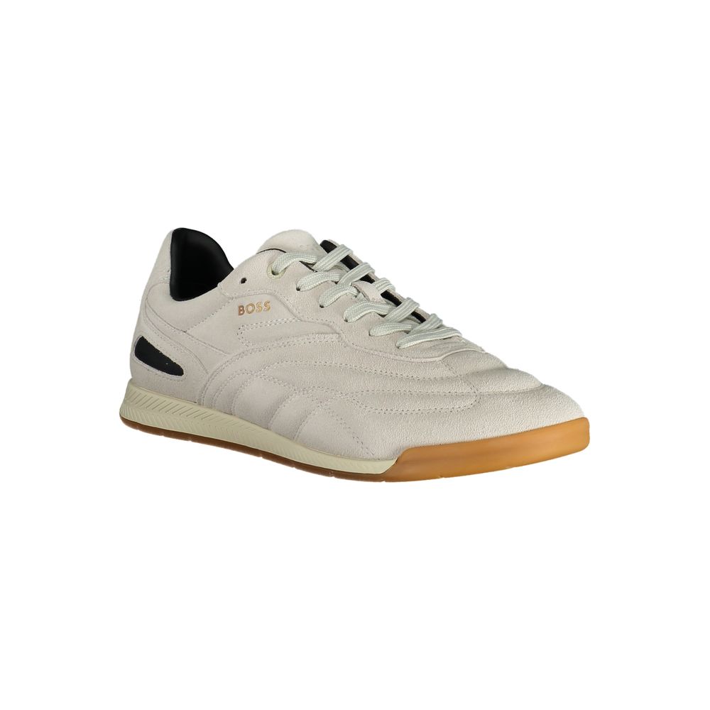 Sneaker de piel gris para hombre