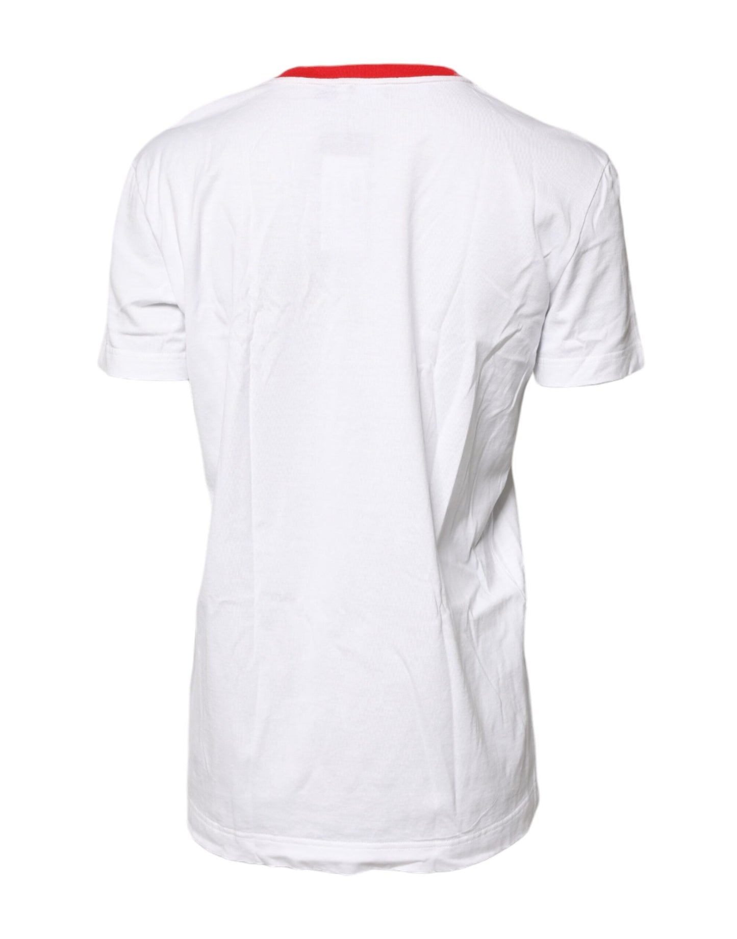 Camiseta blanca de algodón con estampado gráfico y cuello redondo