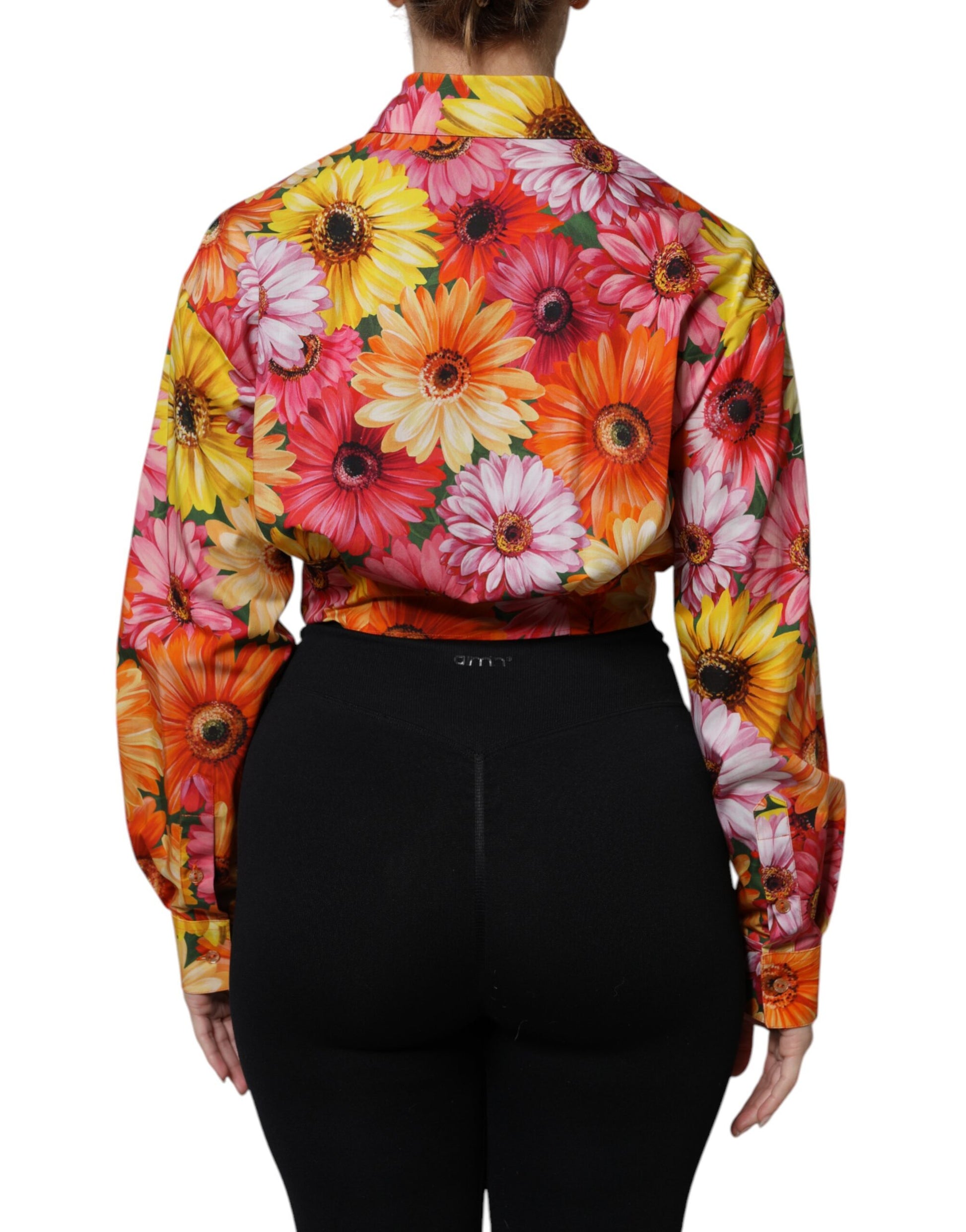 Multicolor Floral Cotton Cropped Blouse Top