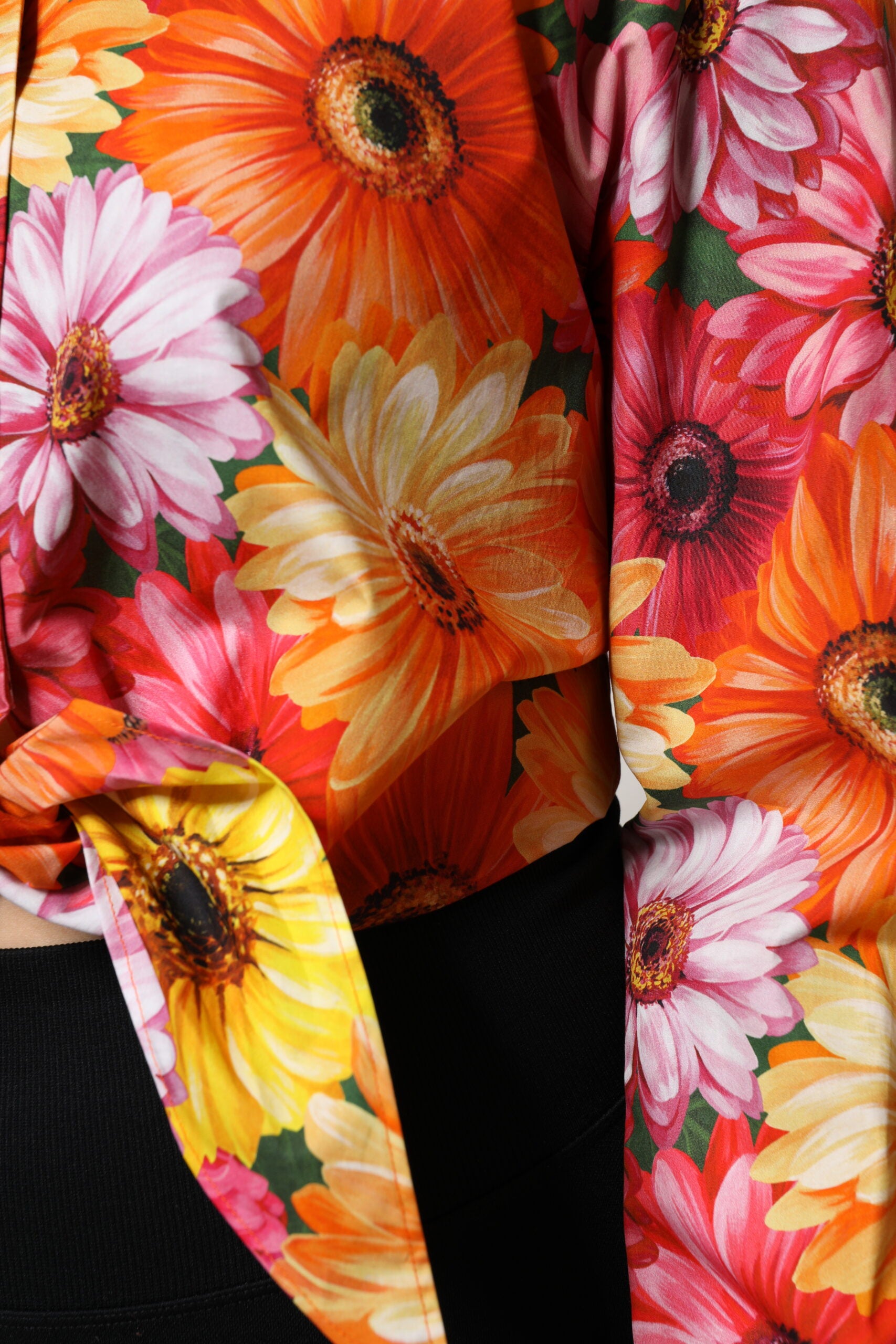 Multicolor Floral Cotton Cropped Blouse Top