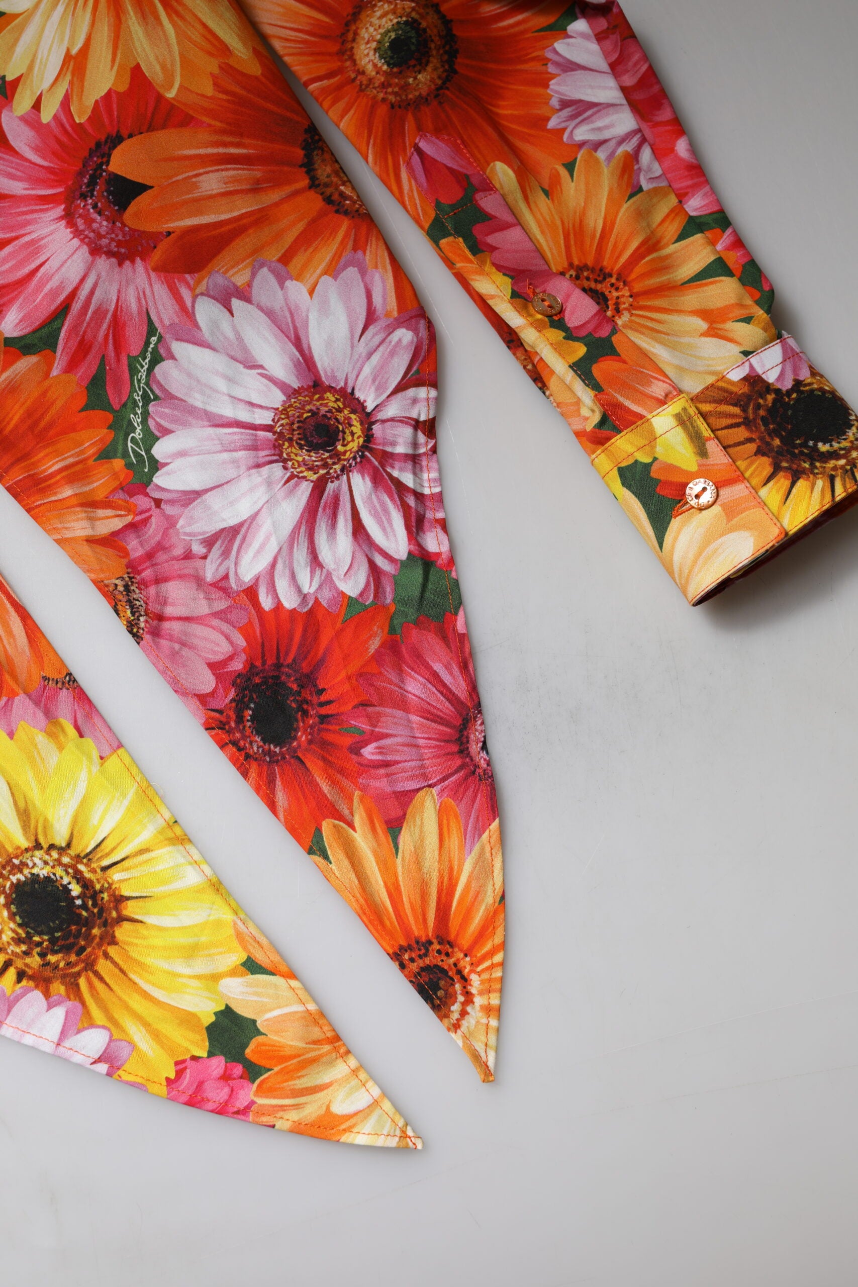 Multicolor Floral Cotton Cropped Blouse Top