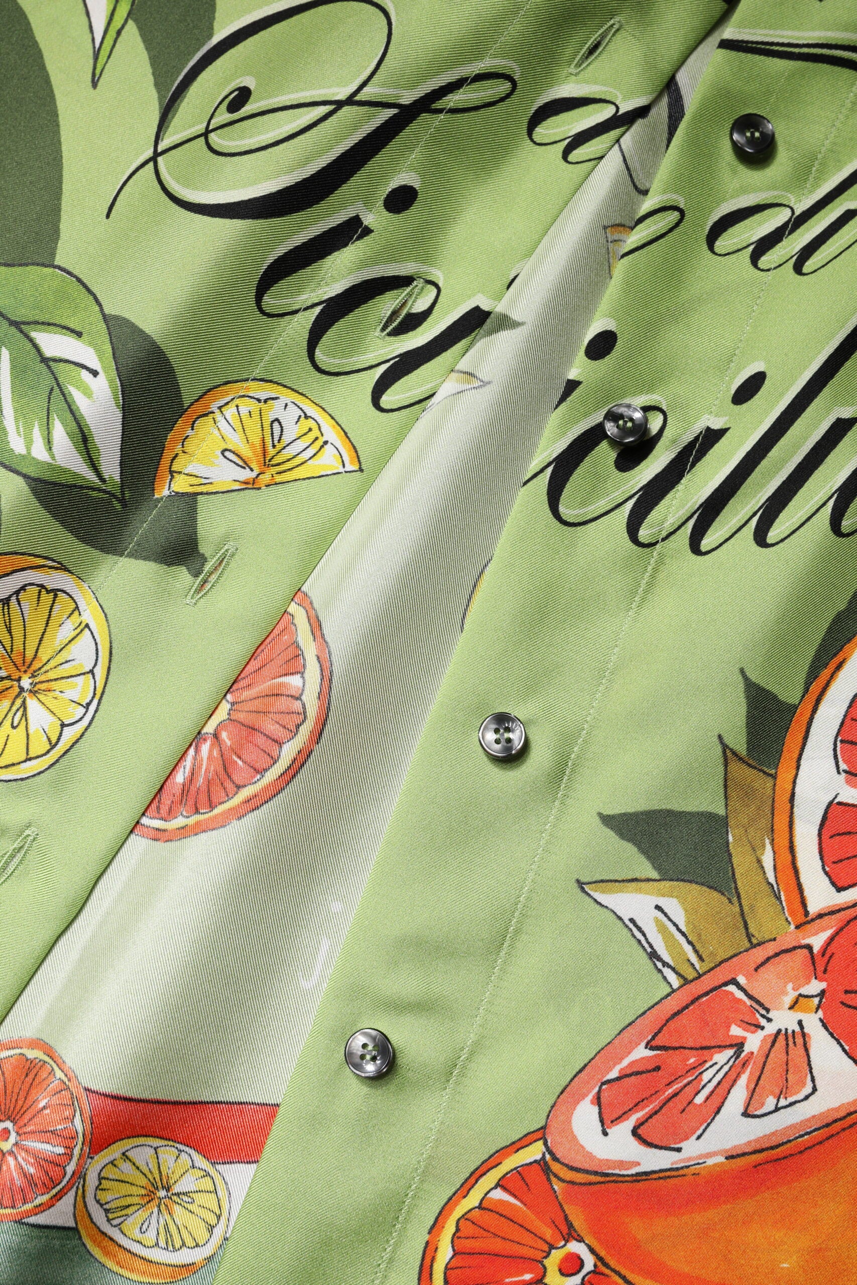 Multicolor Citrus Print Silk Twill Shirt Top