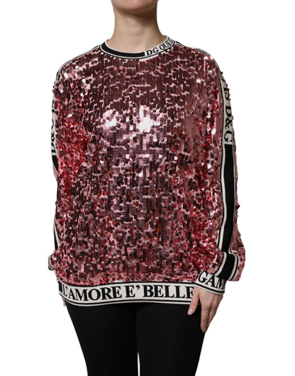 Pink DG Queen Sequin Pullover Sweater