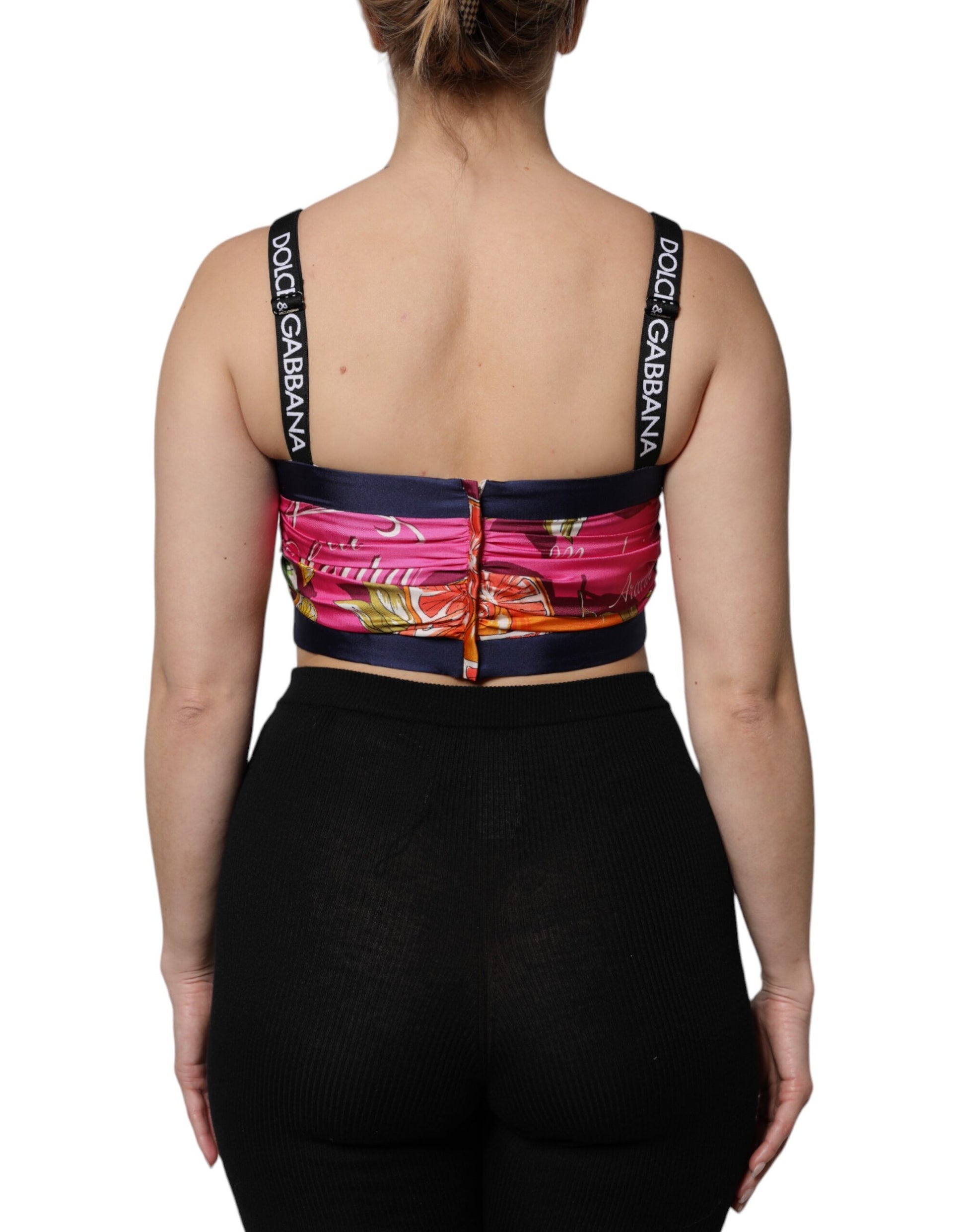 Multicolor Floral Sleeveless Bustier Cropped Top