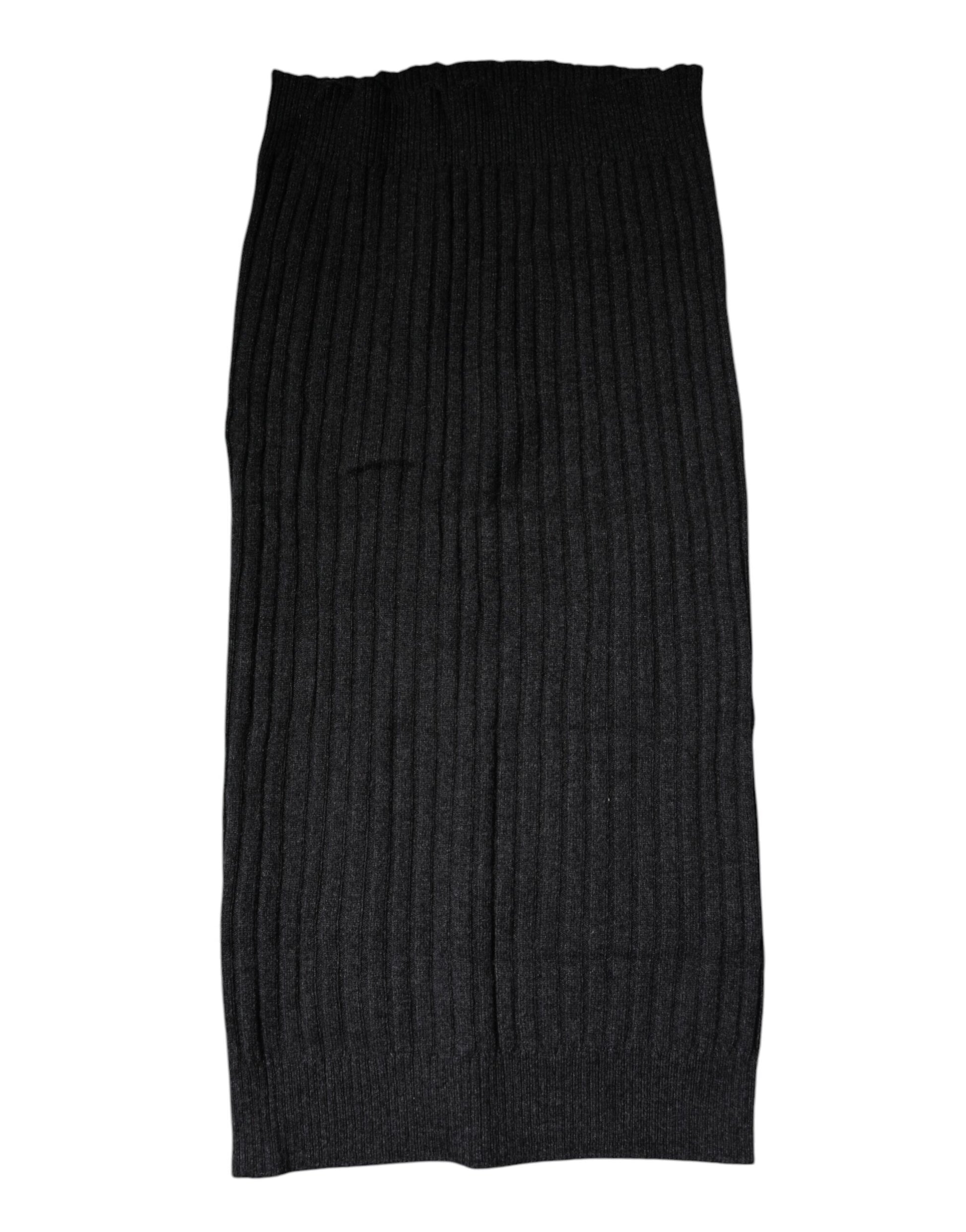 Black Cashmere Knitted Neck Warmer Foulard Scarf