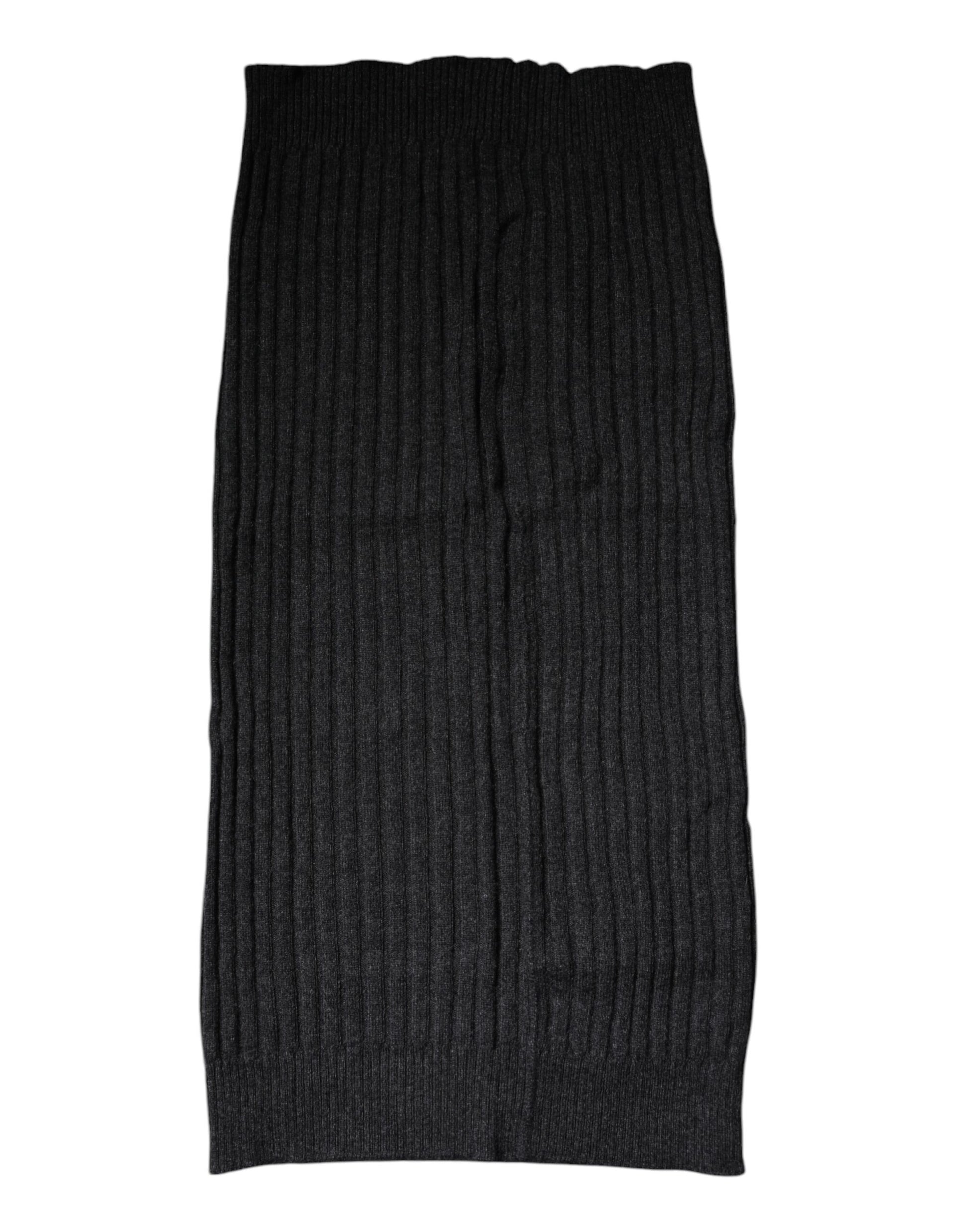 Black Cashmere Knitted Neck Warmer Foulard Scarf