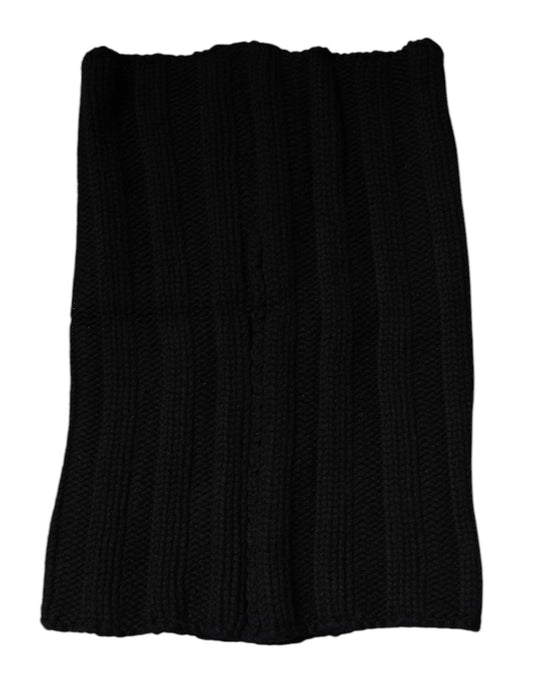 Black Cashmere Knitted Neck Warmer Foulard Scarf