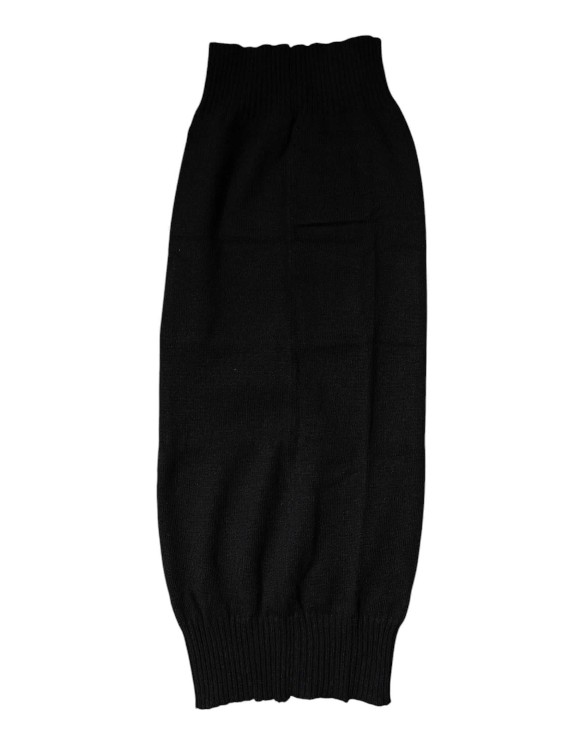 Black Cashmere Knitted Neck Warmer Foulard Scarf