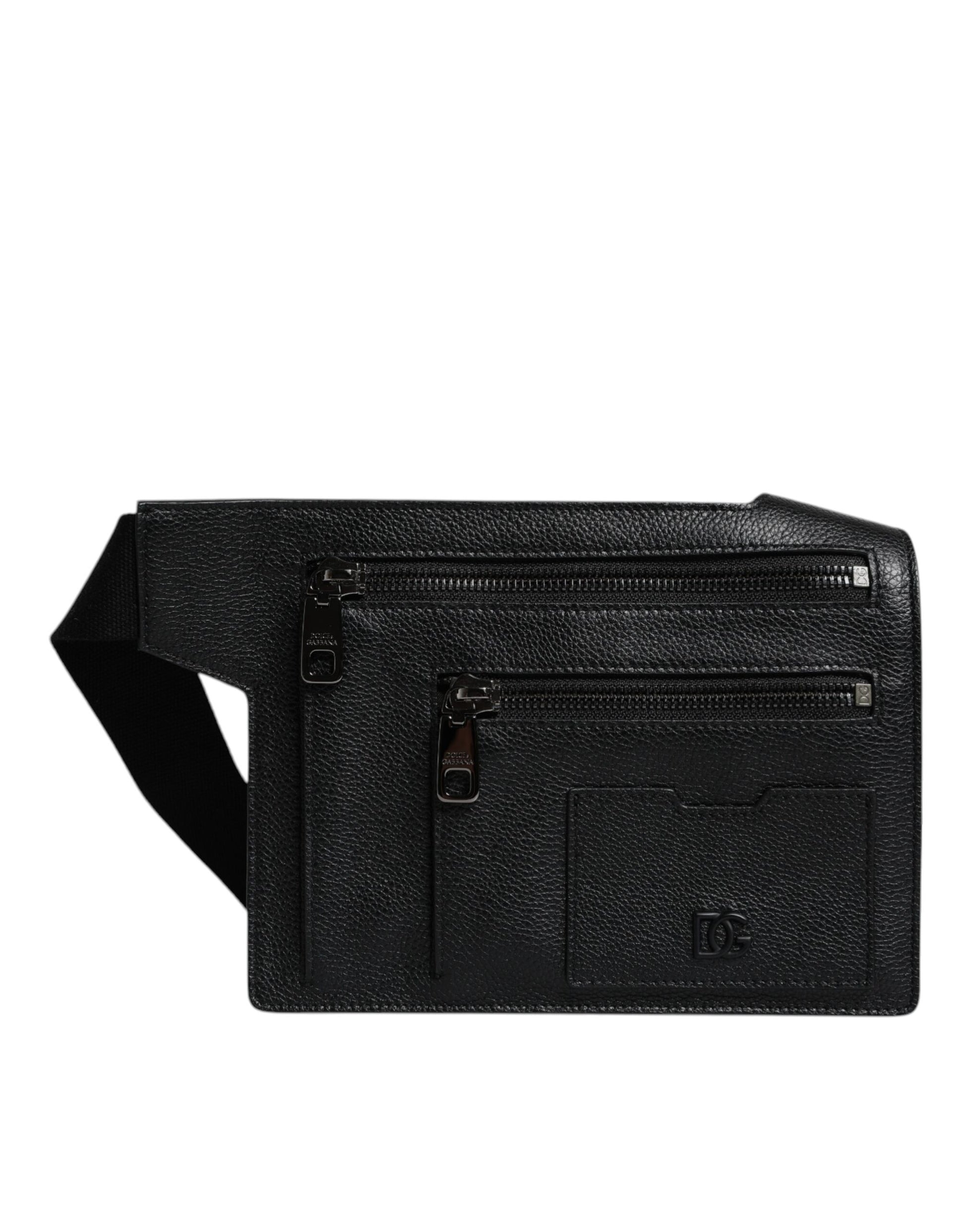 Messenger Crossbody de piel de becerro negra