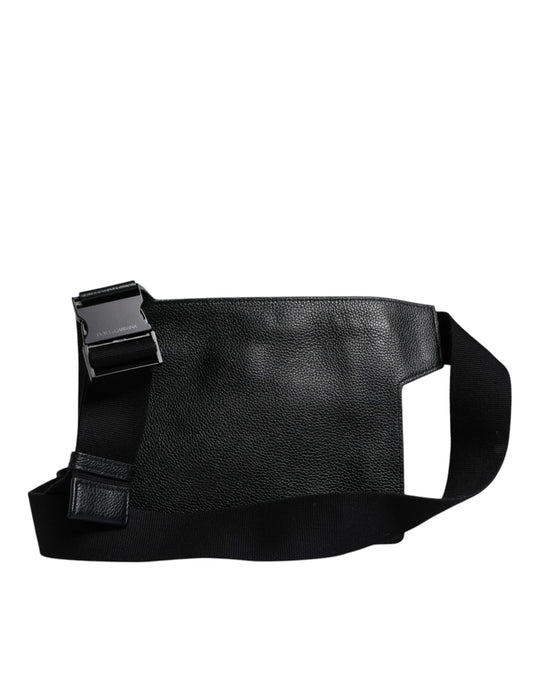 Messenger Crossbody de piel de becerro negra