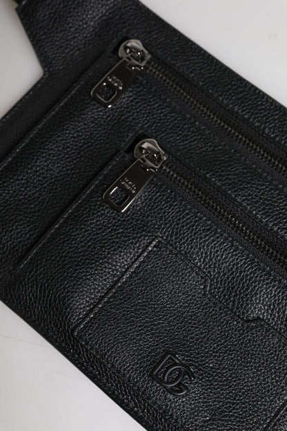 Messenger Crossbody de piel de becerro negra