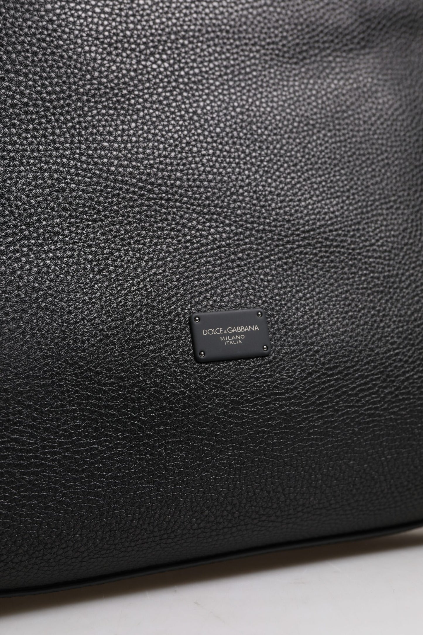 Black Calfskin Leather Hand Shoulder Duffle Bag
