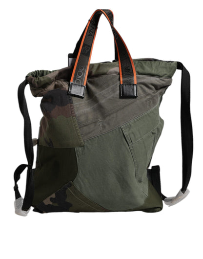 Bolsa mochila mochila patchwork verde militar