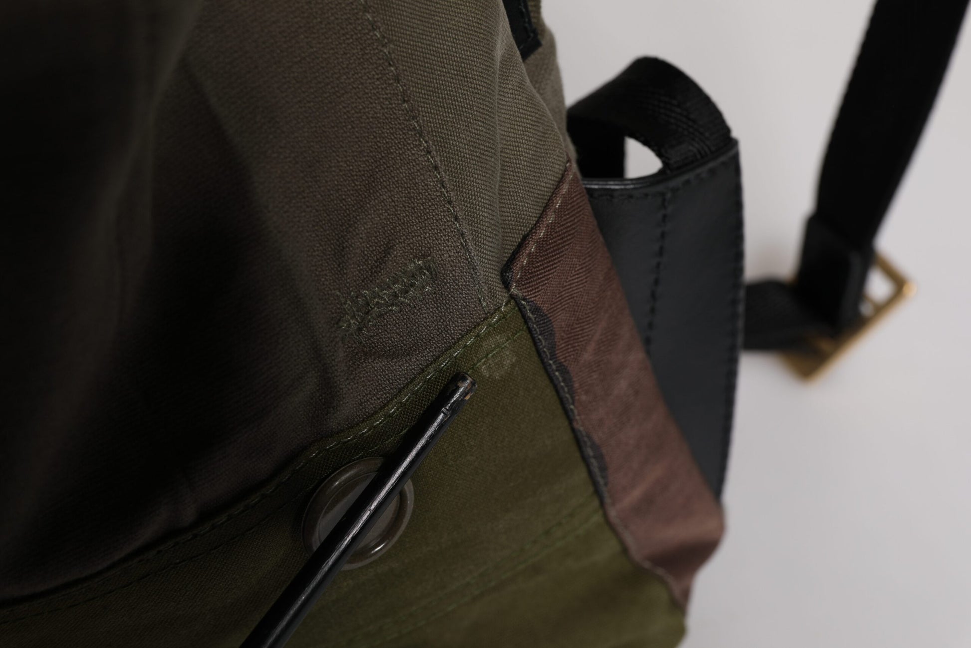 Bolsa mochila mochila patchwork verde militar