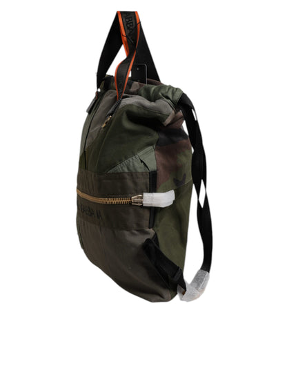 Bolsa mochila mochila patchwork verde militar