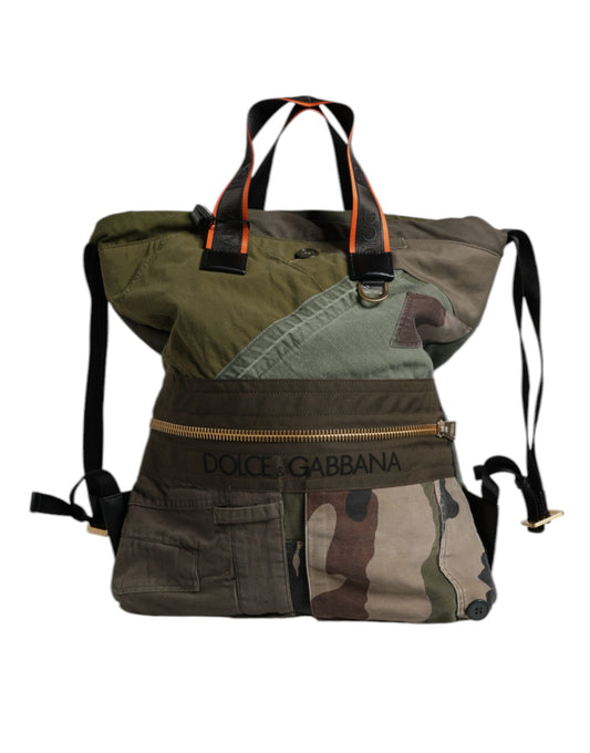 Bolsa mochila mochila patchwork verde militar