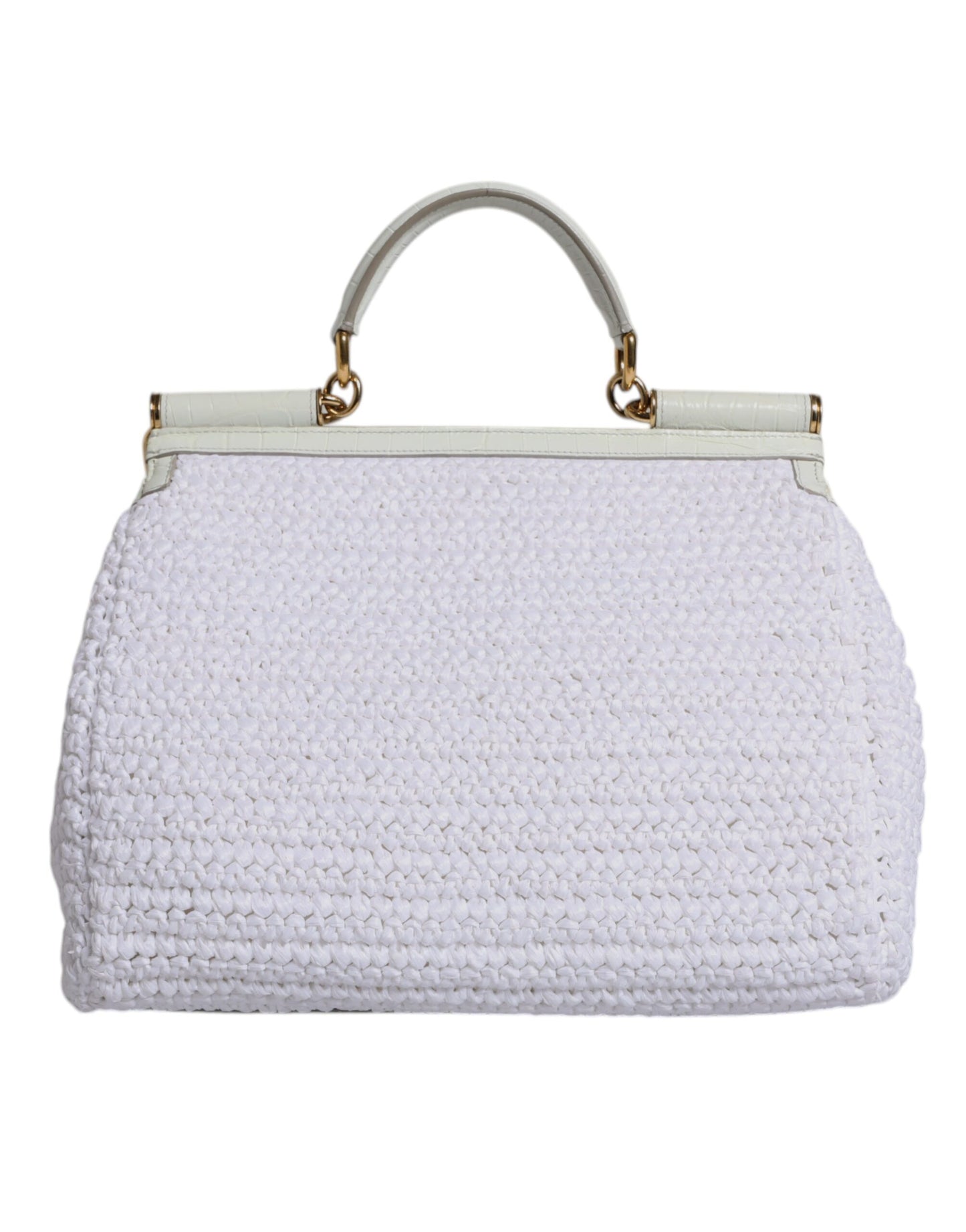 Bolso crossbody Rafia blanco de piel con asa superior
