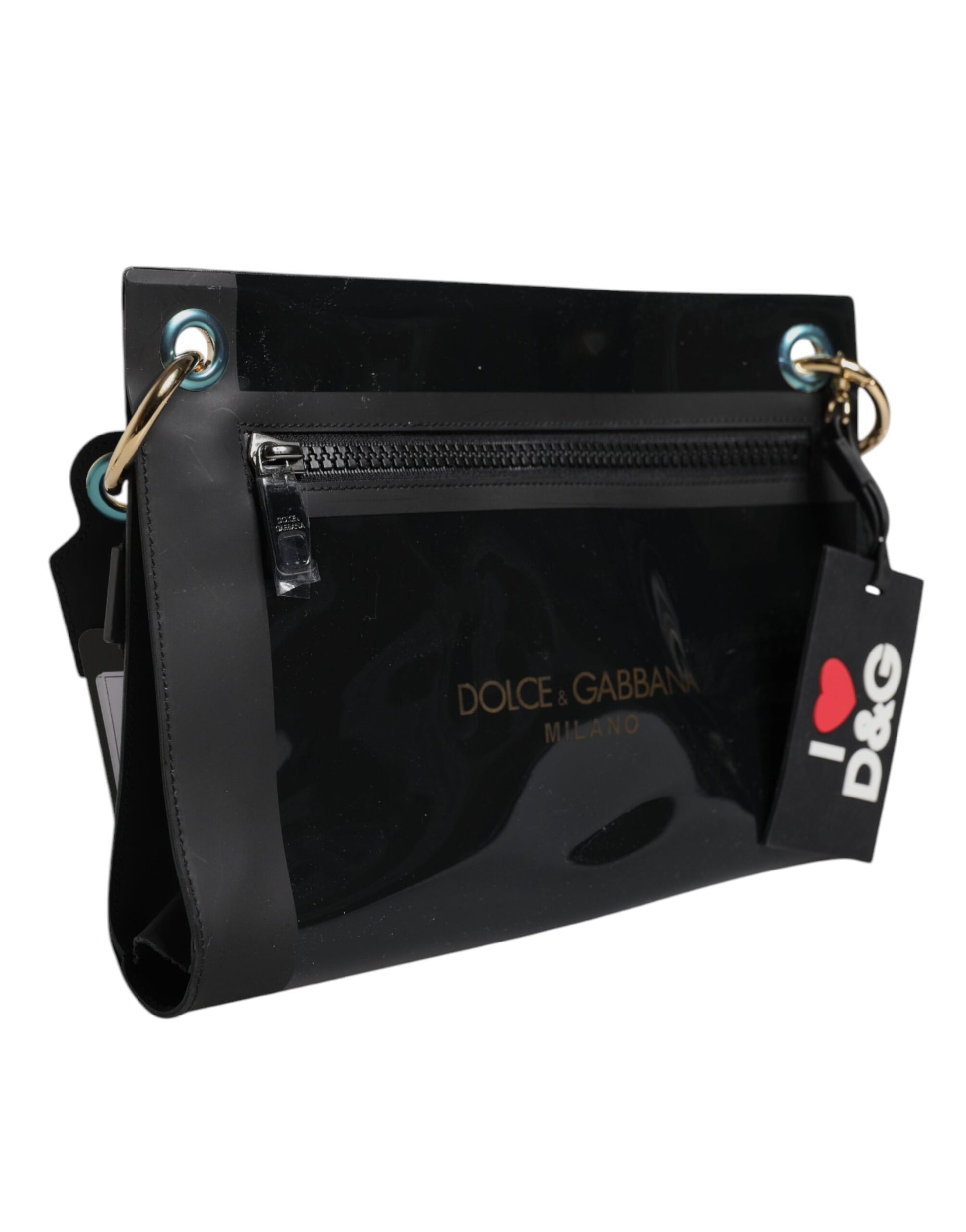 Black PVC Leather Pouch Shoulder Strap Bag