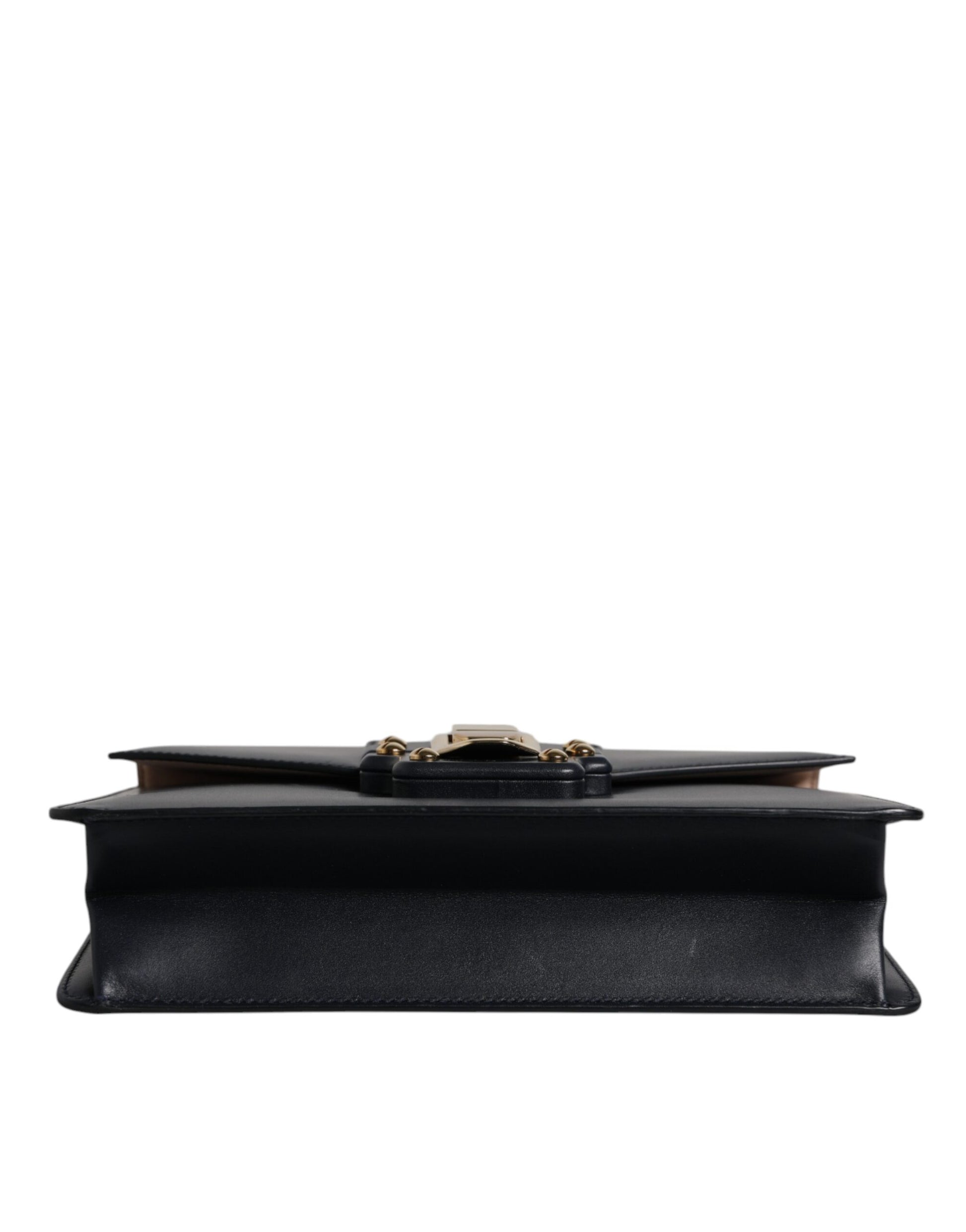 Black Calfskin Leather Shoulder Strap Bag