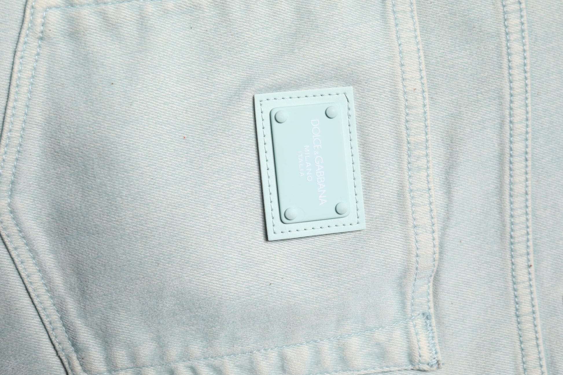 Light Blue Logo Plaque Skinny Men Denim Jeans