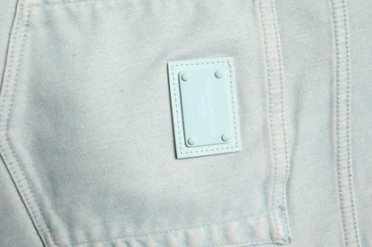 Light Blue Logo Plaque Skinny Men Denim Jeans