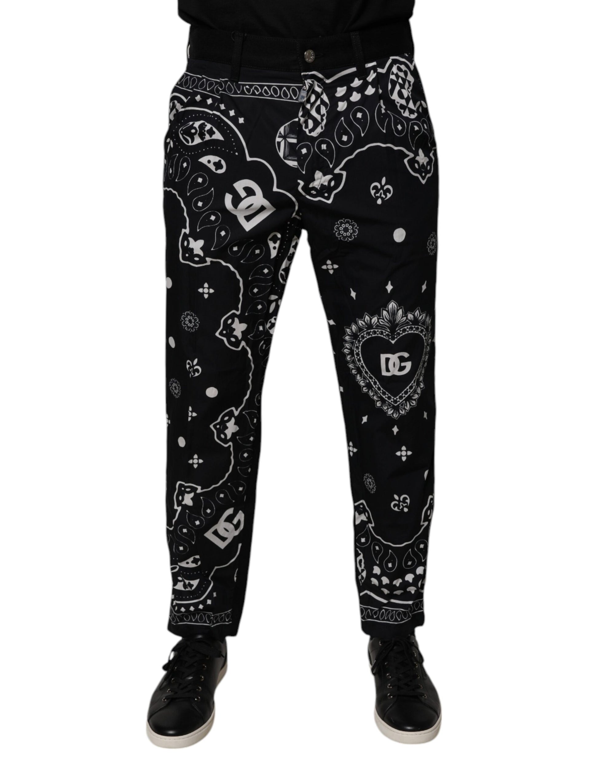 Black Logo Bandana Cotton Loose Denim Jeans