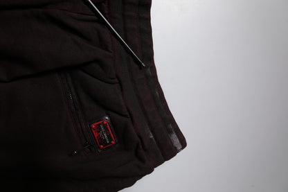 Maroon Cotton Logo Plaque Men Bermuda Shorts