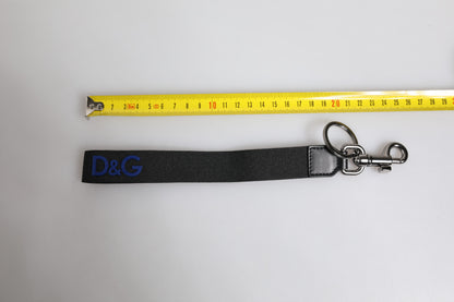 Black Logo Nylon Silver Brass Men Holder Keychain Keyring