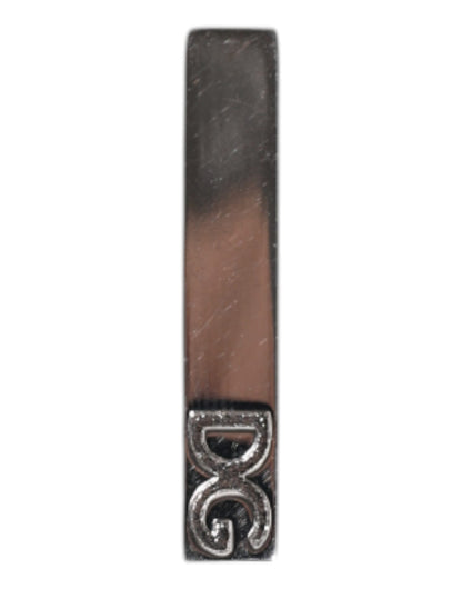 Silver Tone Brass Logo Branded Tie Clip Bar