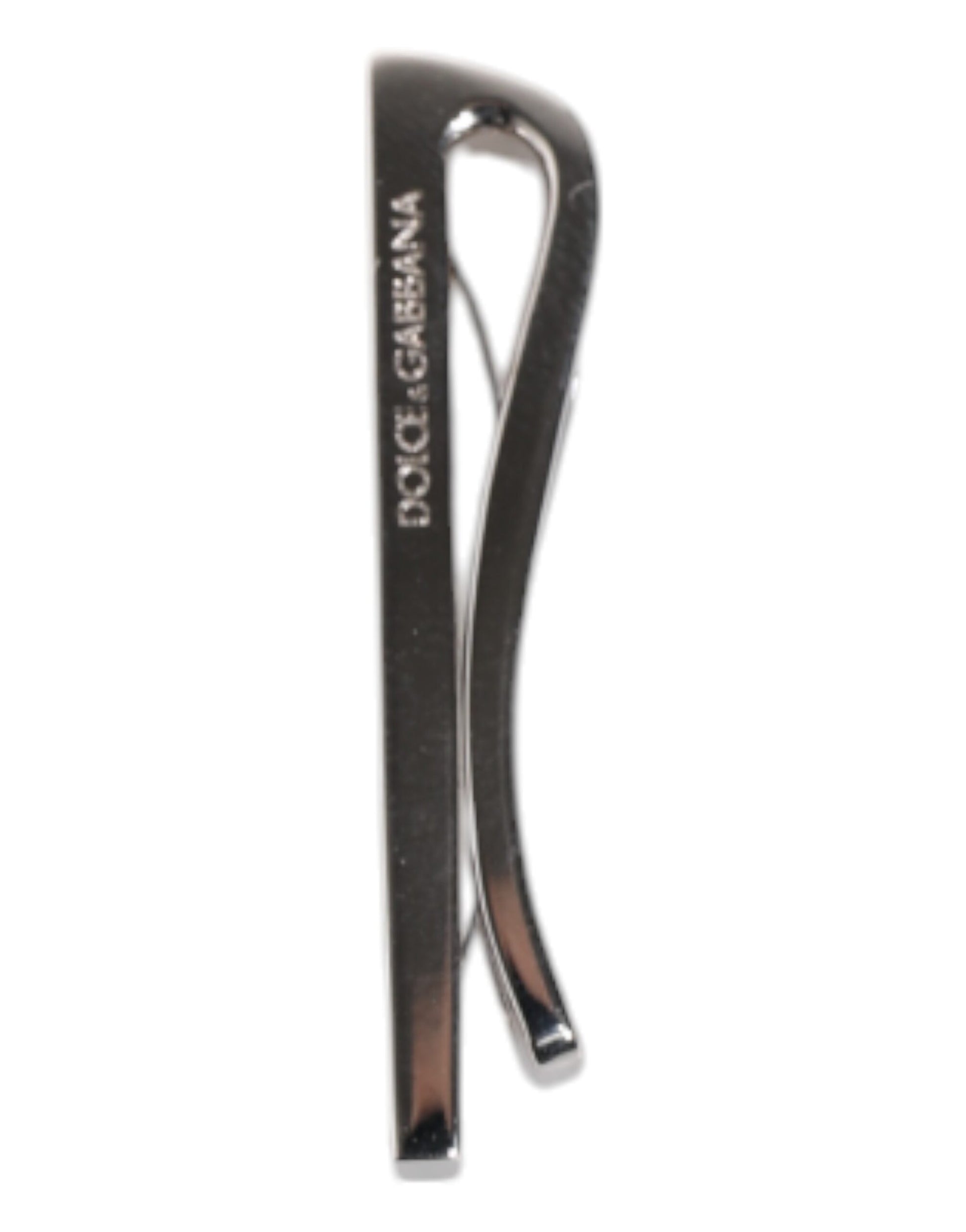 Silver Tone Brass Logo Branded Tie Clip Bar