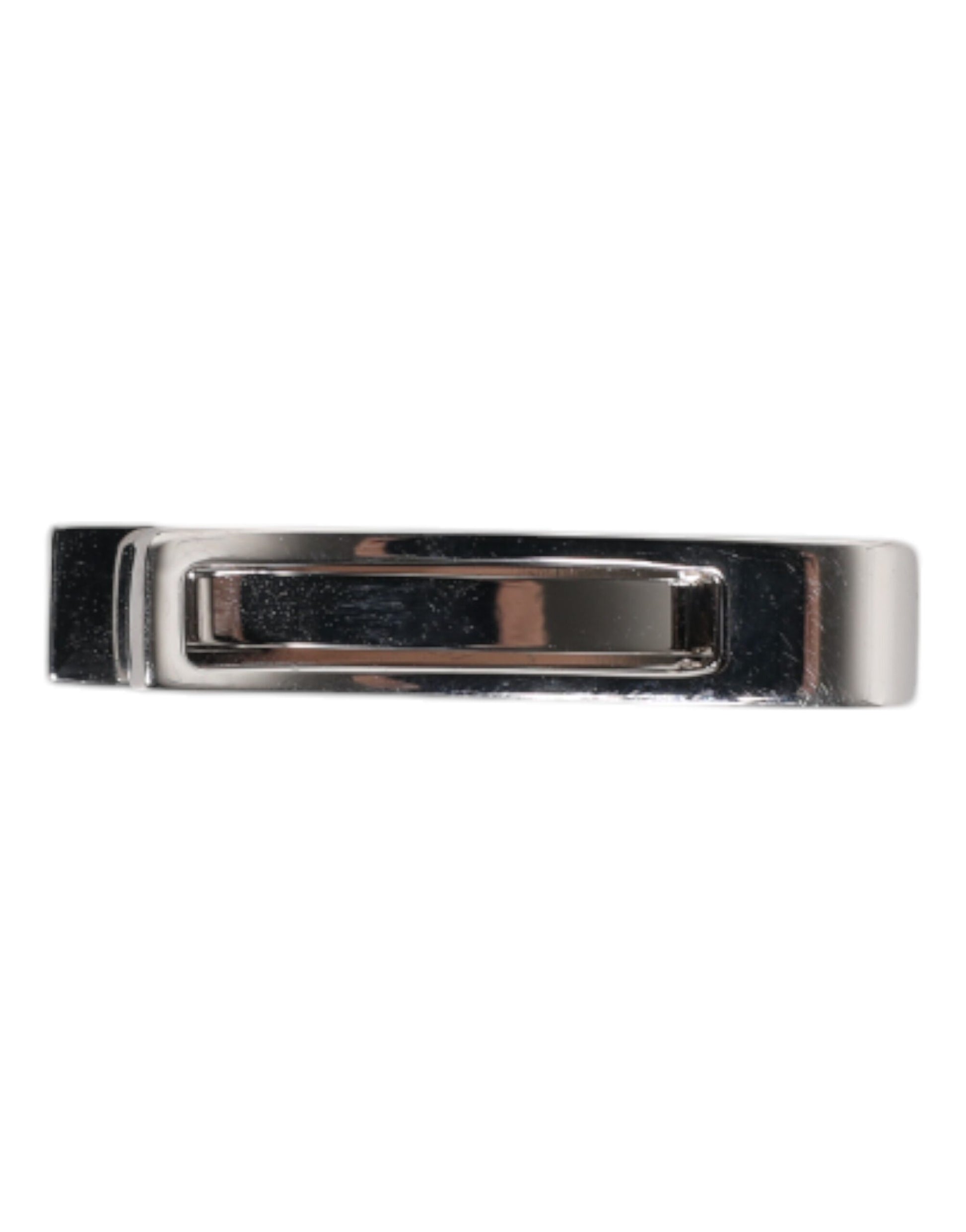 Silver Tone Brass Logo Branded Tie Clip Bar