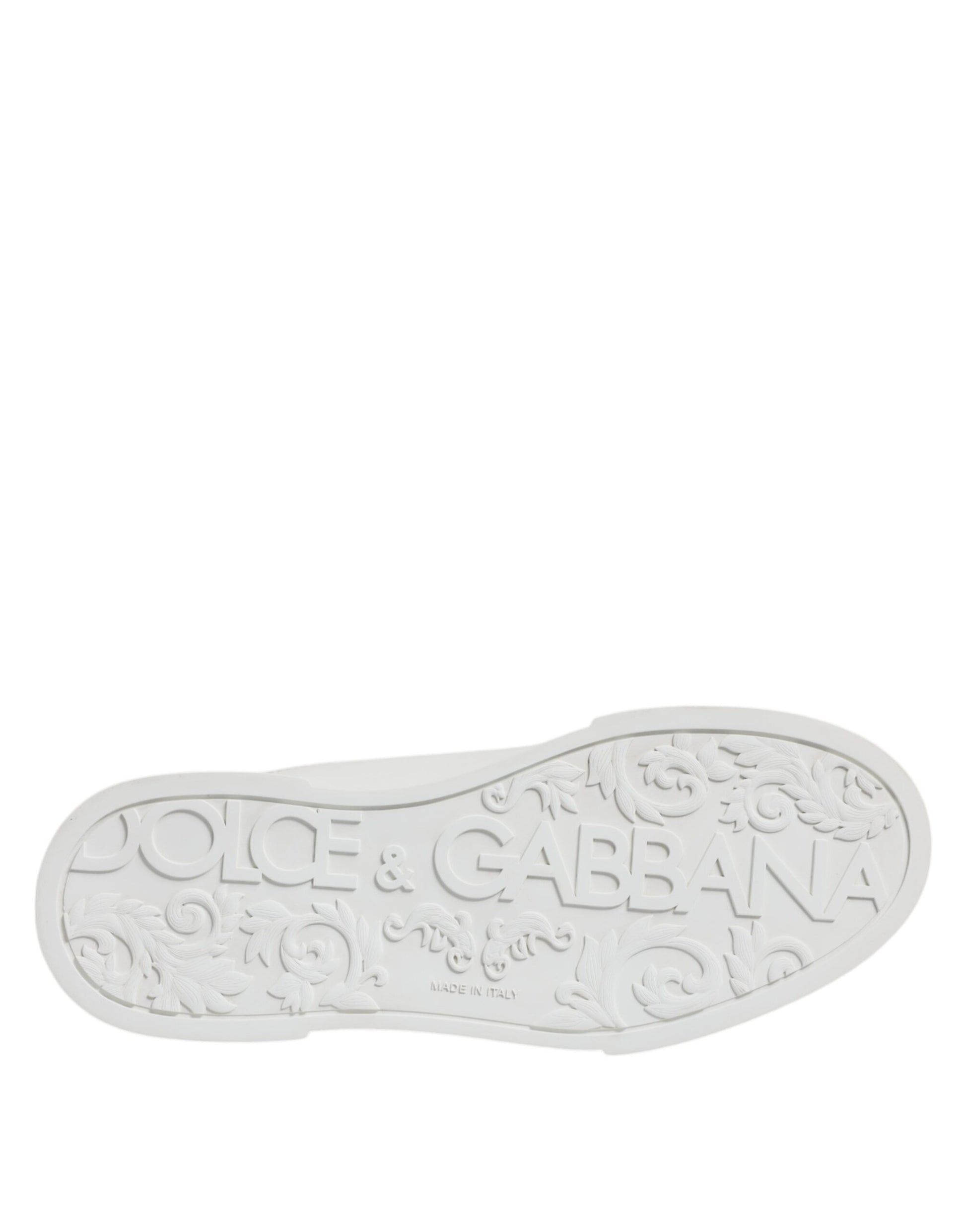 White Leather DG Logo Low Top Sneakers Shoes