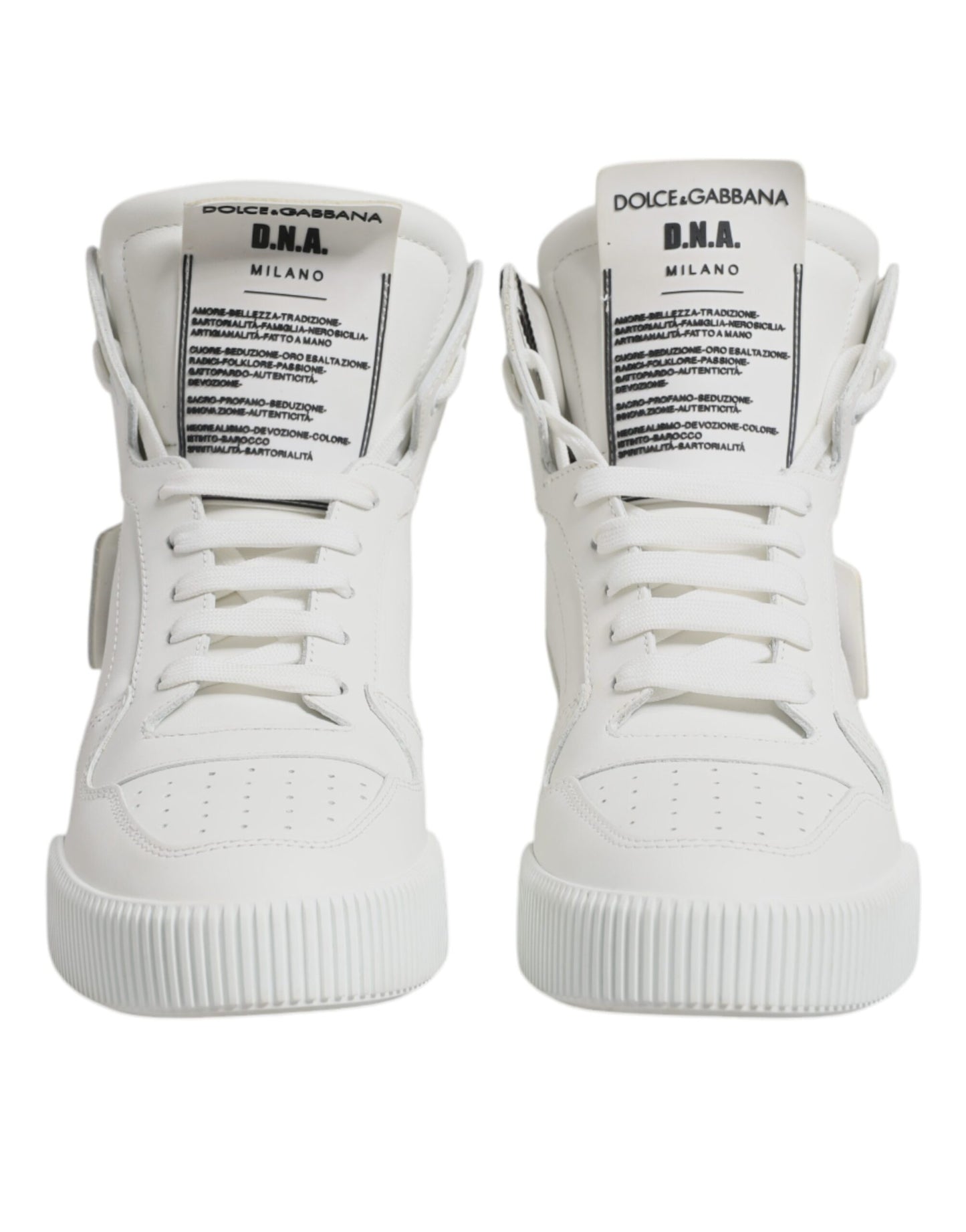White Leather High Top Sneakers Shoes