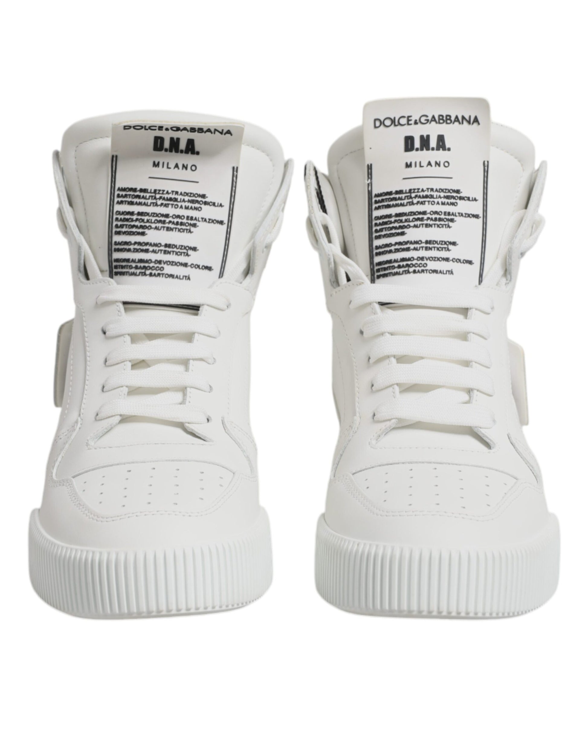 White Leather High Top Sneakers Shoes