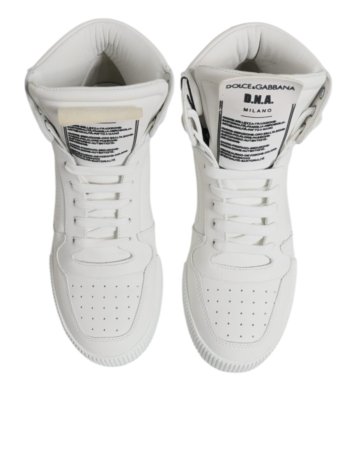 White Leather High Top Sneakers Shoes