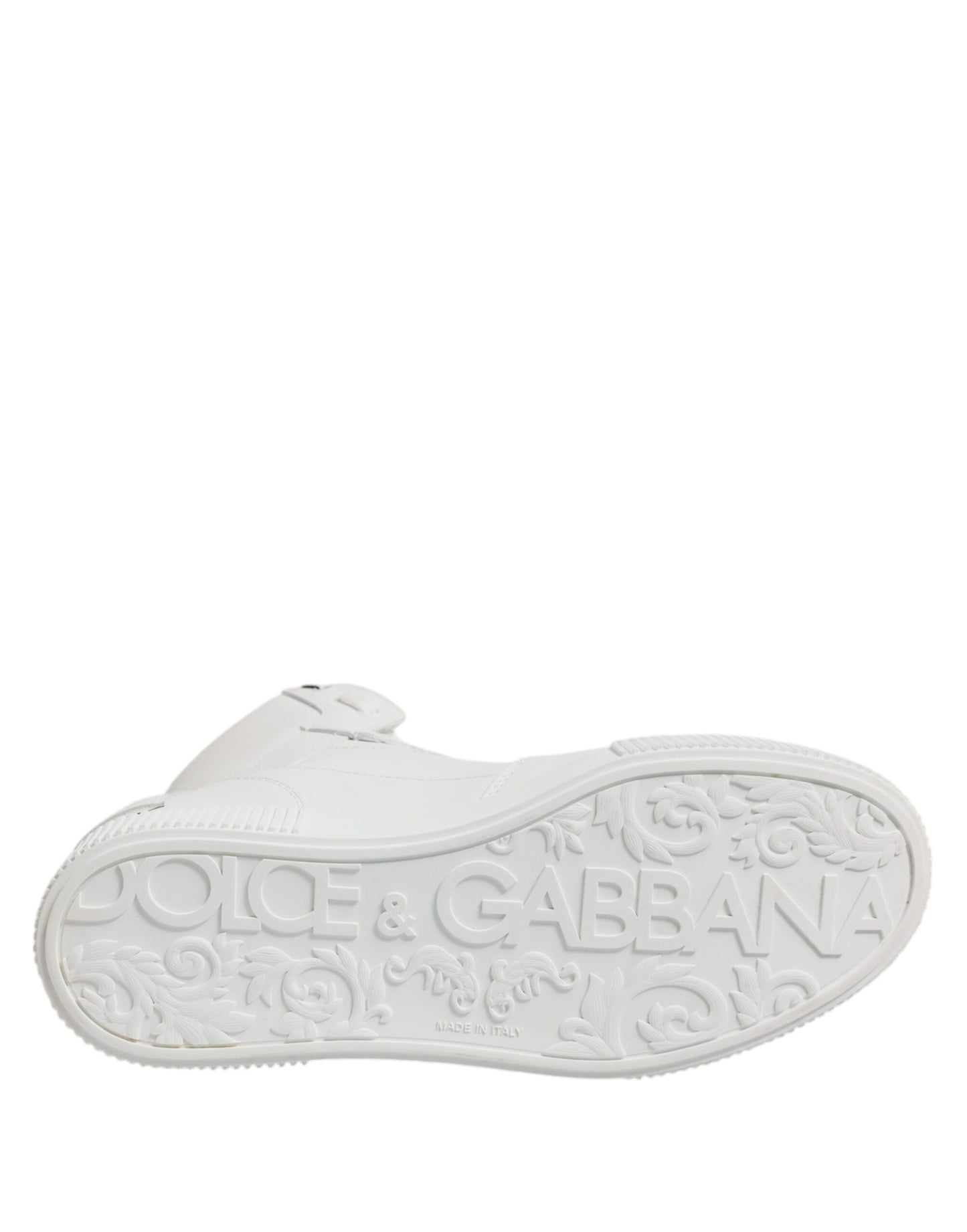 White Leather High Top Sneakers Shoes