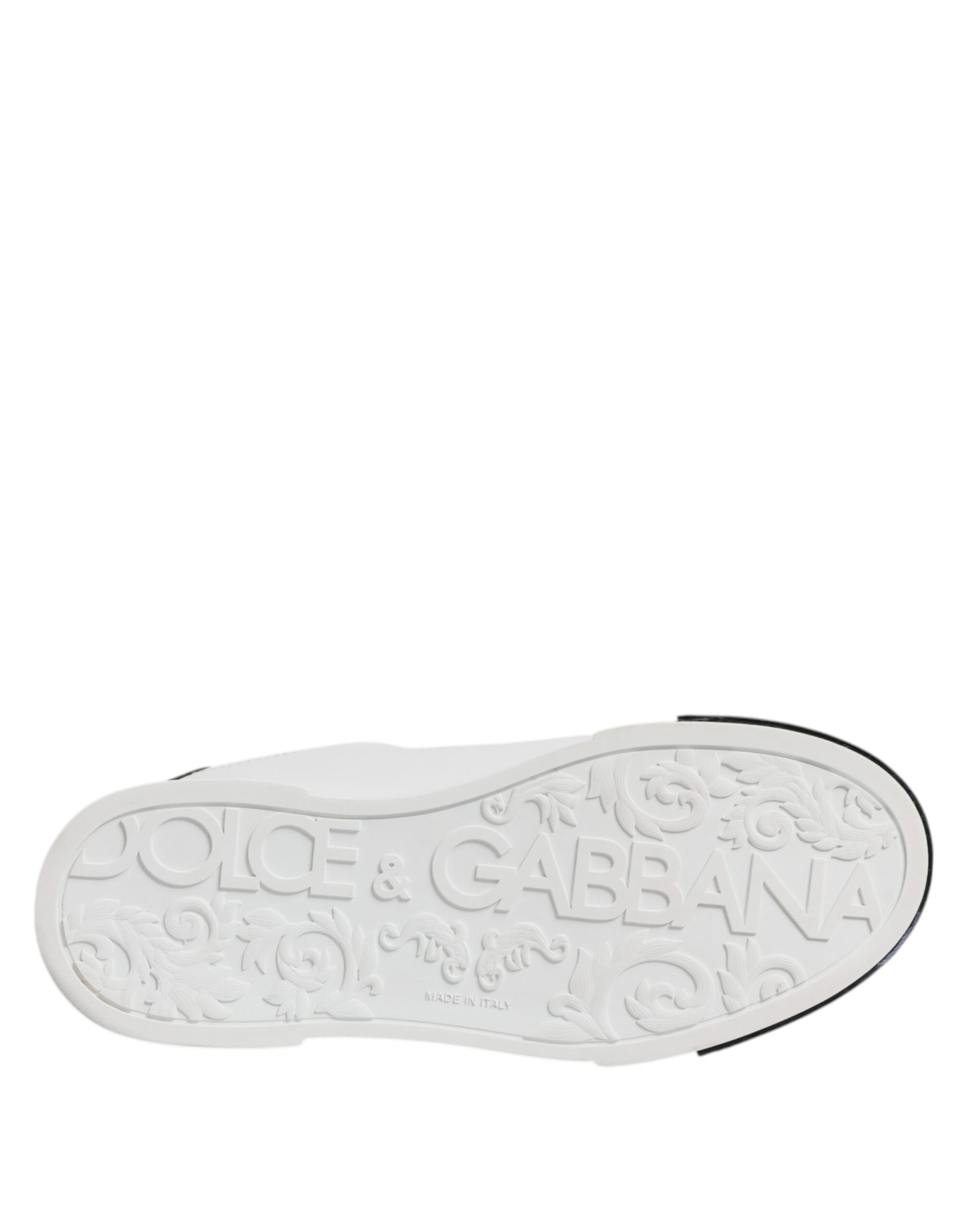 White Black Leather Low Top Sneakers Shoes