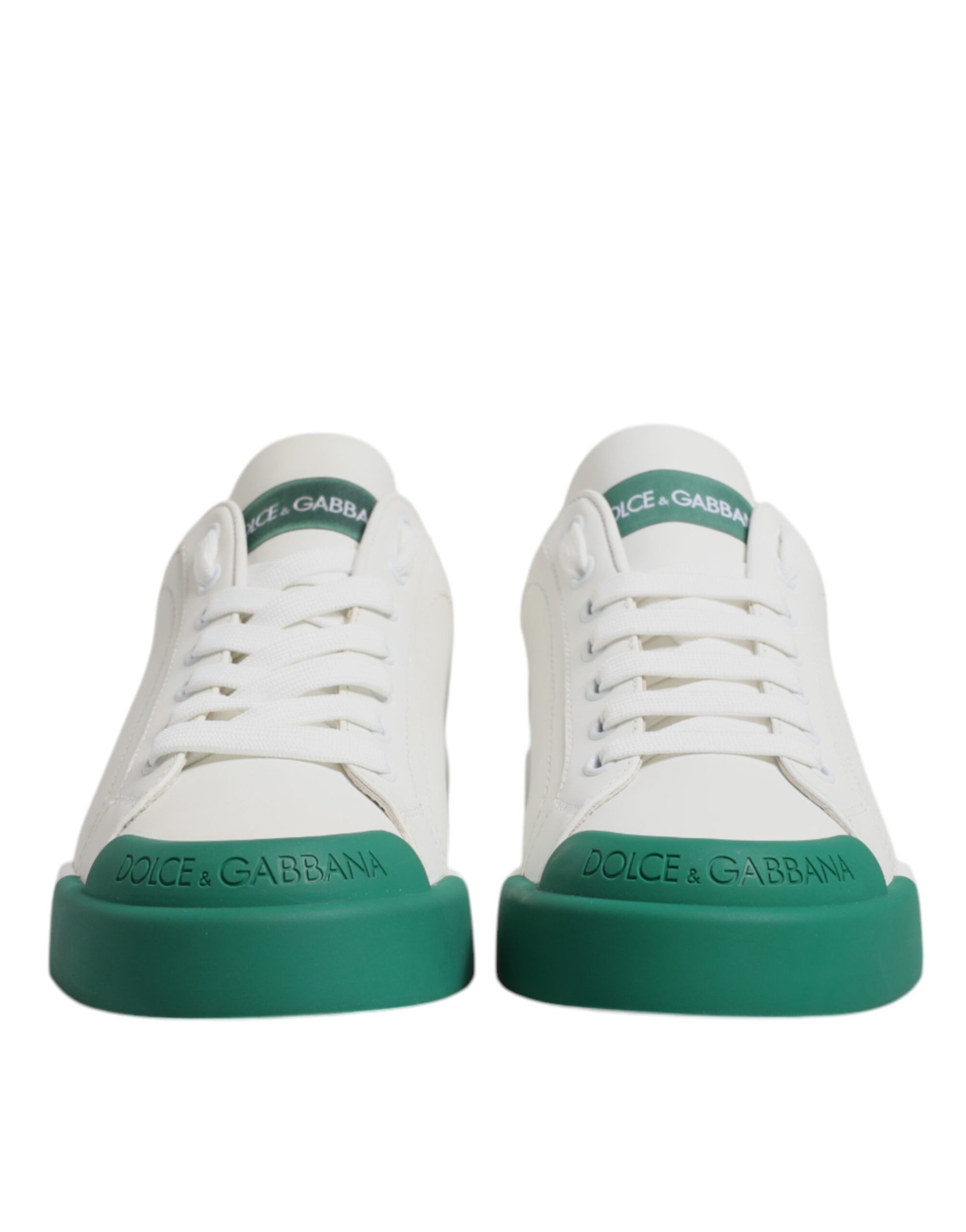 White Green Leather Low Top Men Sneakers Shoes