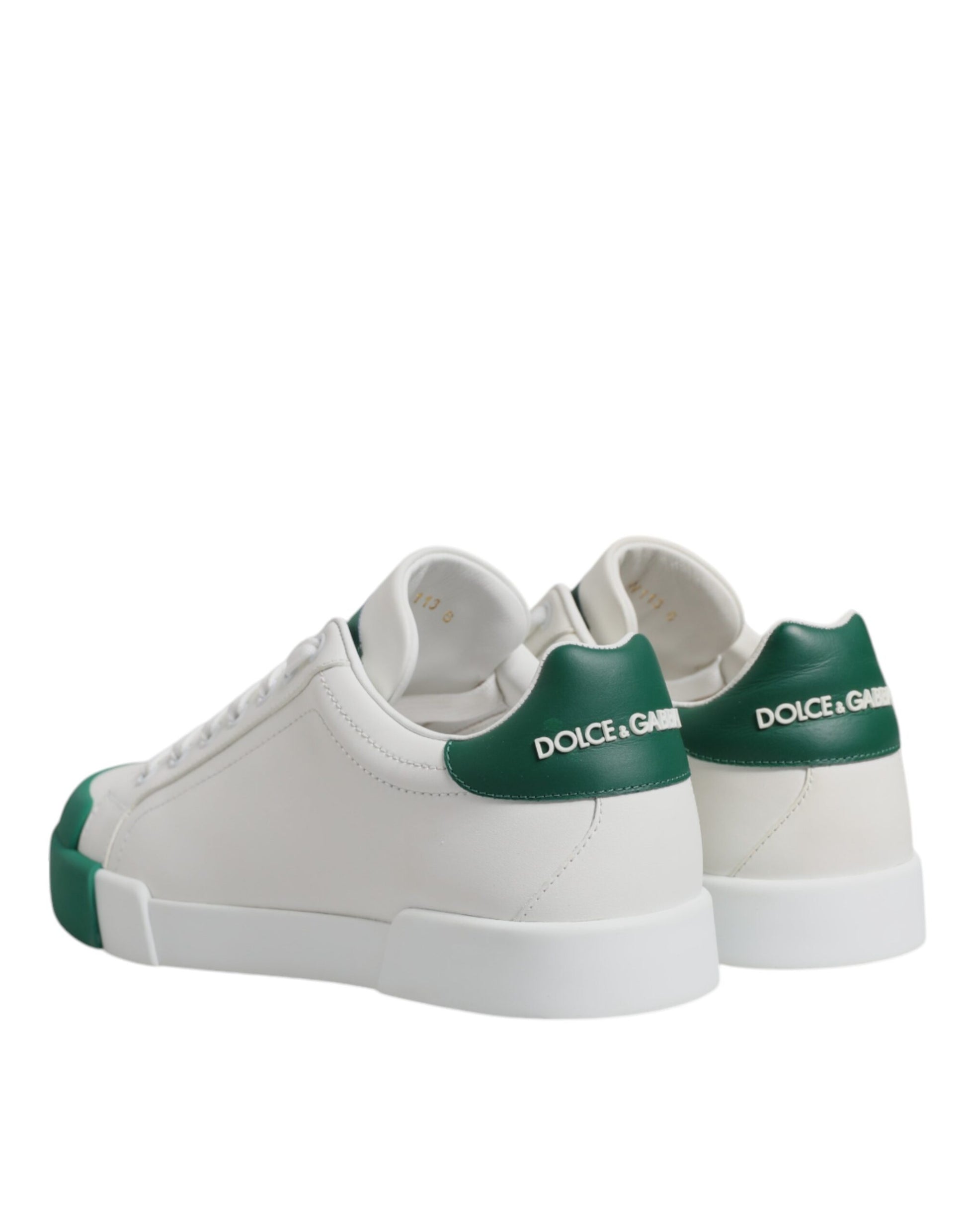 White Green Leather Low Top Men Sneakers Shoes