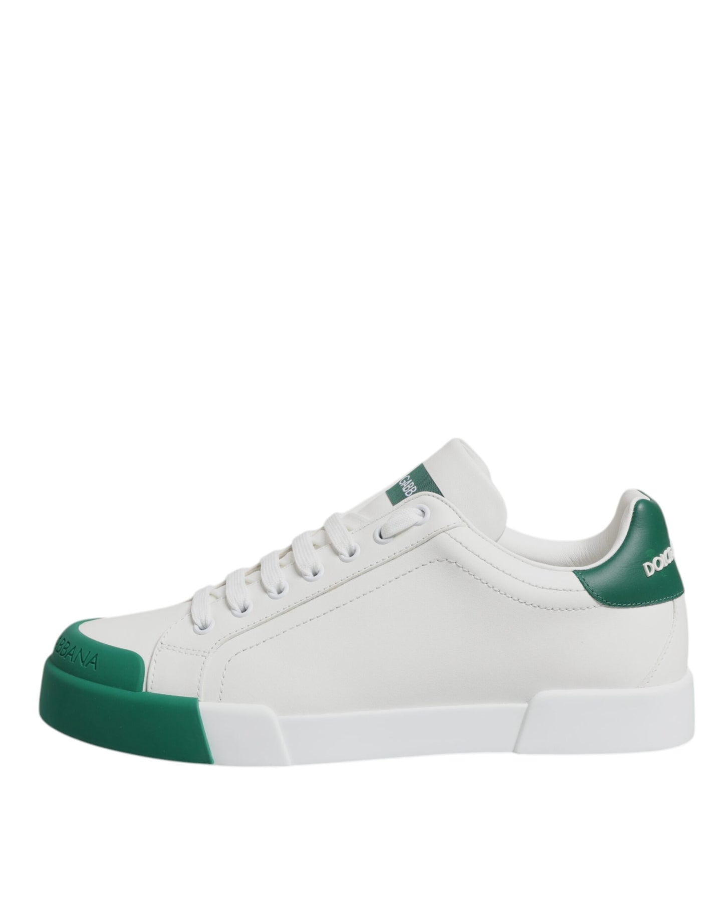 White Green Leather Low Top Men Sneakers Shoes