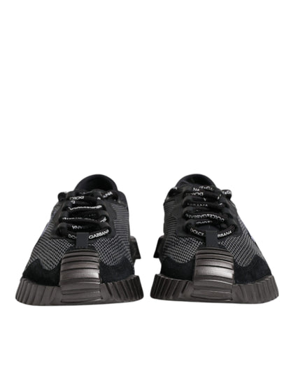 Black Silver Logo Low Top Men Sneakers Shoes