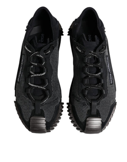 Black Silver Logo Low Top Men Sneakers Shoes
