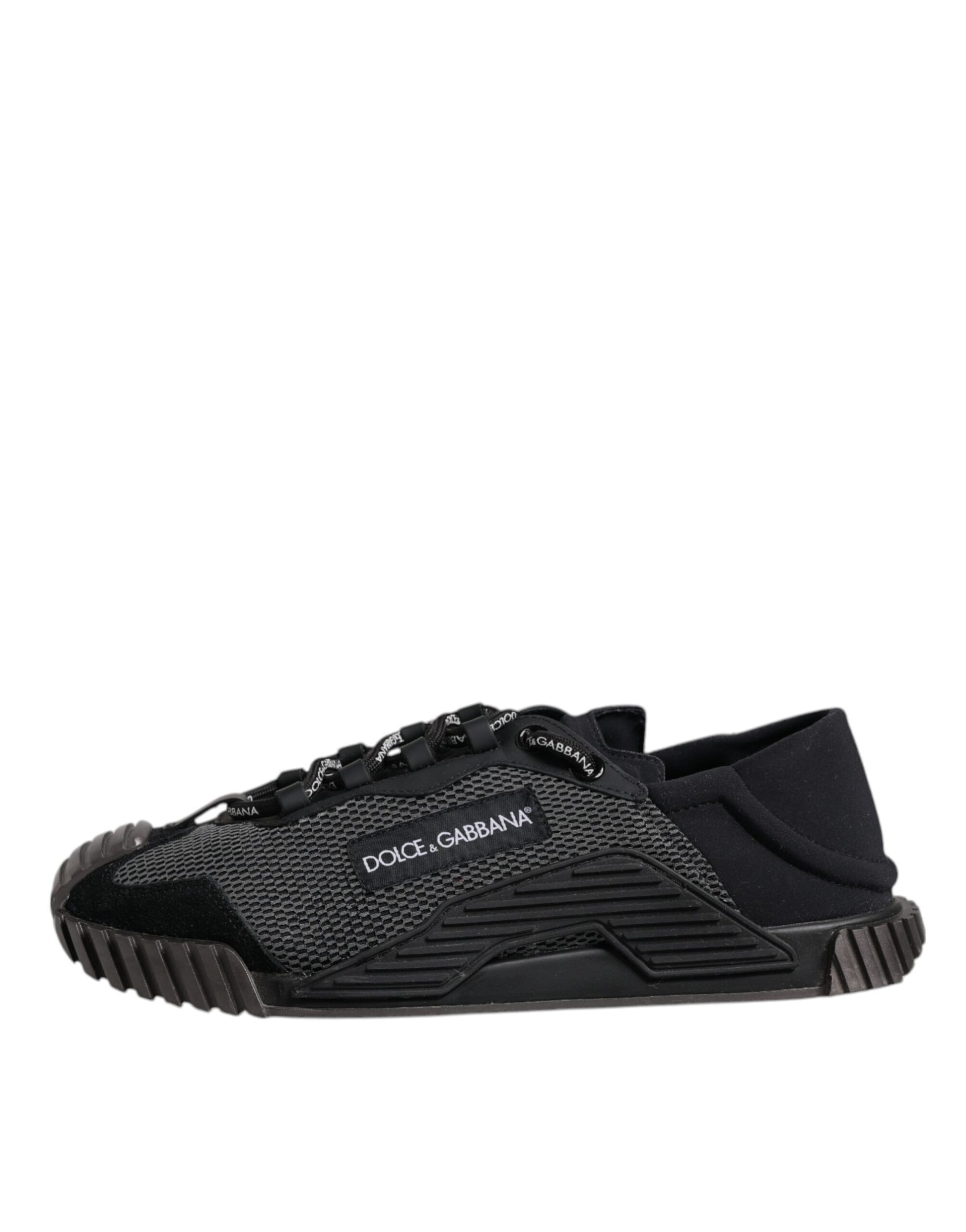 Black Silver Logo Low Top Men Sneakers Shoes