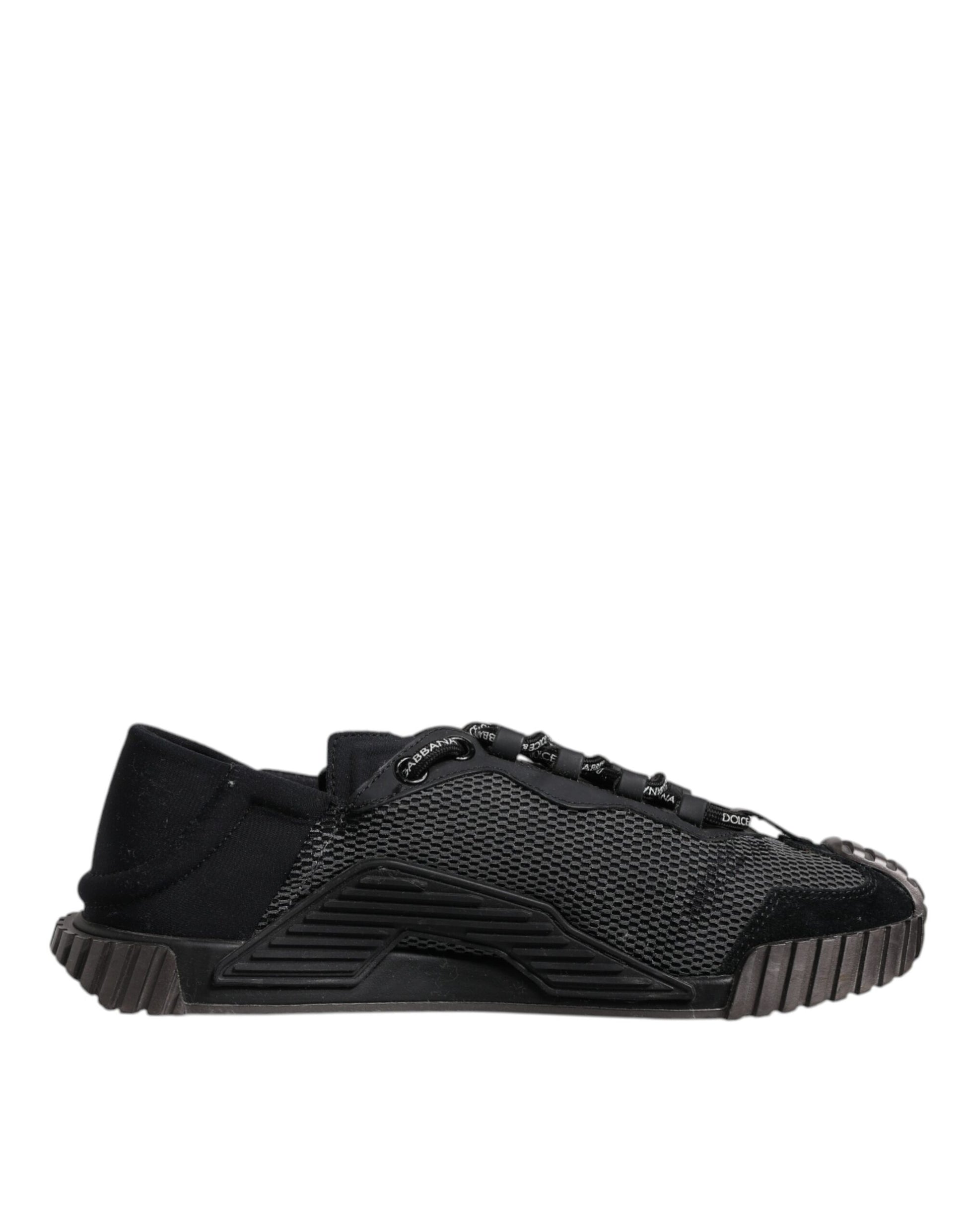 Black Silver Logo Low Top Men Sneakers Shoes
