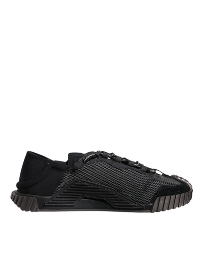 Black Silver Logo Low Top Men Sneakers Shoes