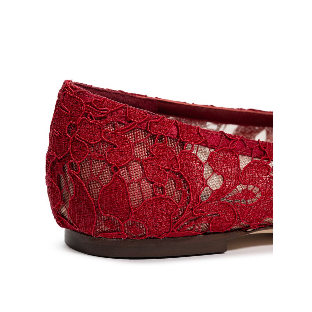 Red Viscose Ballet Flat