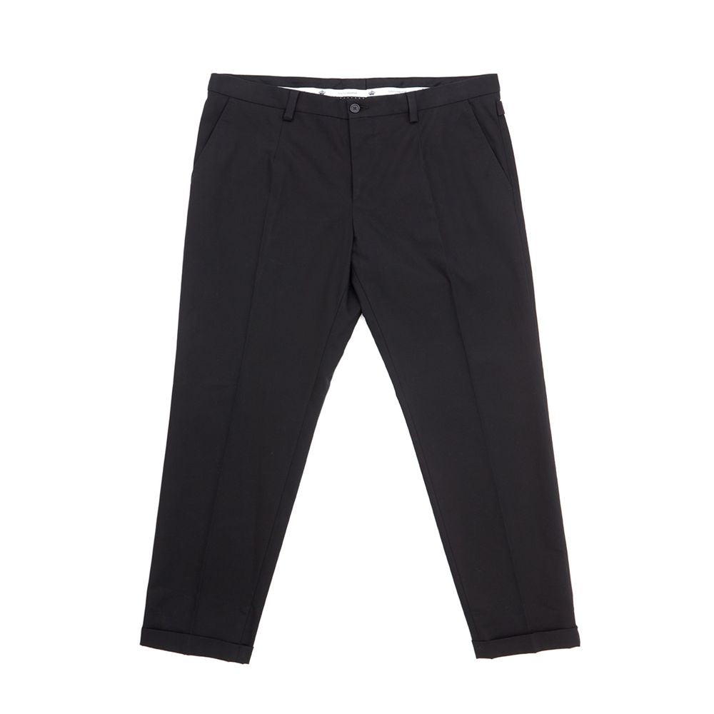 Elegantes pantalones negros de algodón para hombre