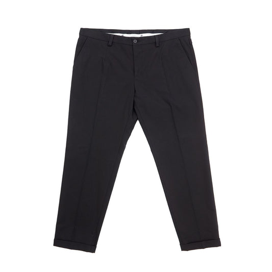 Elegantes pantalones negros de algodón para hombre