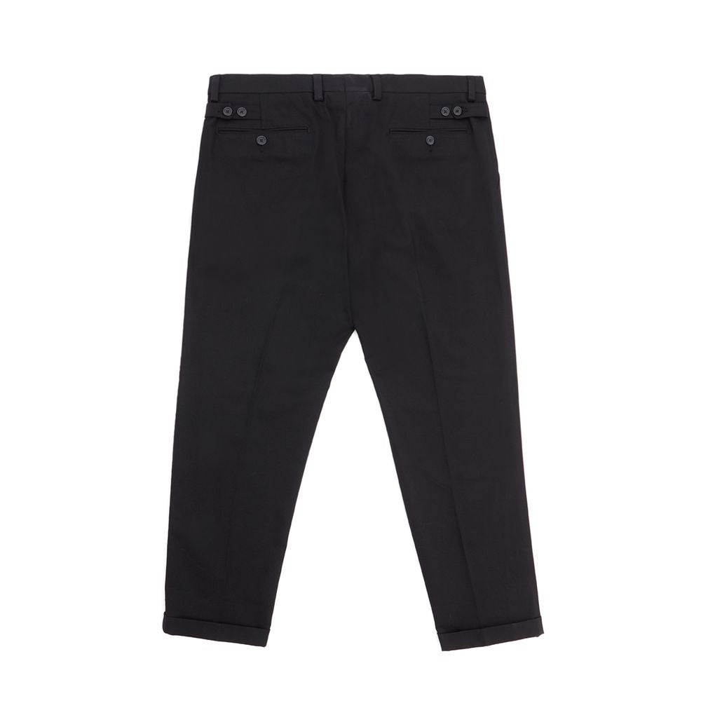 Elegantes pantalones negros de algodón para hombre